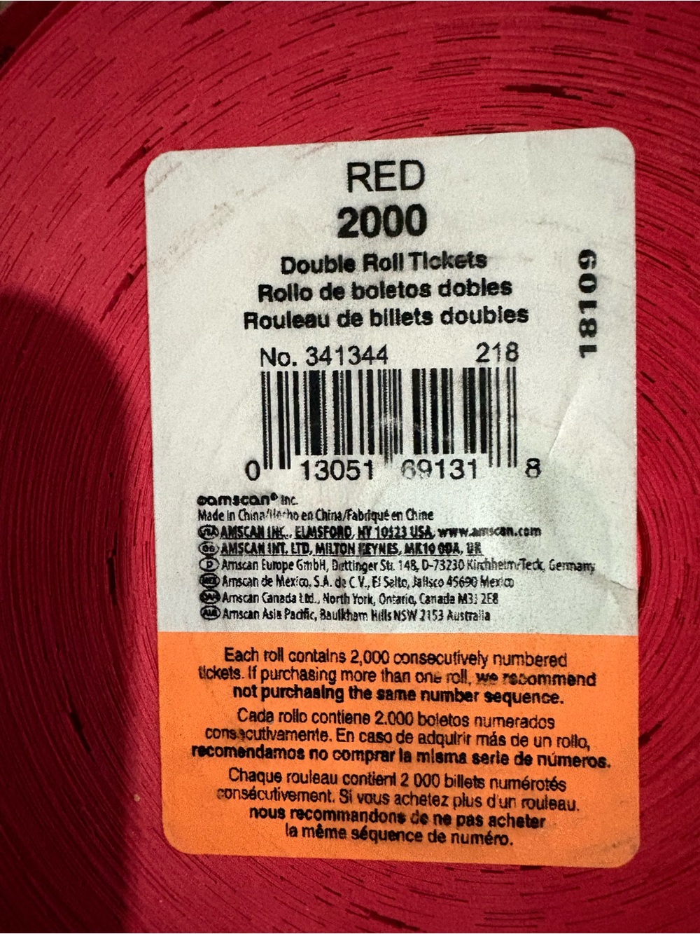 Red Raffle Tickets Roll - Unbranded - Picture 5 of 6